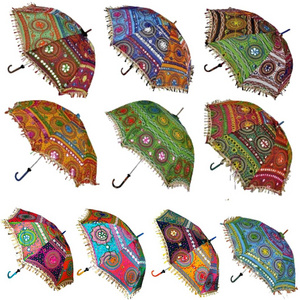 Indian Cotton Mini Ethnic Umbrella Parasol Umbrella Wedding Decor Party Handmade work Sun Parasol Embroidered Designer Handmade