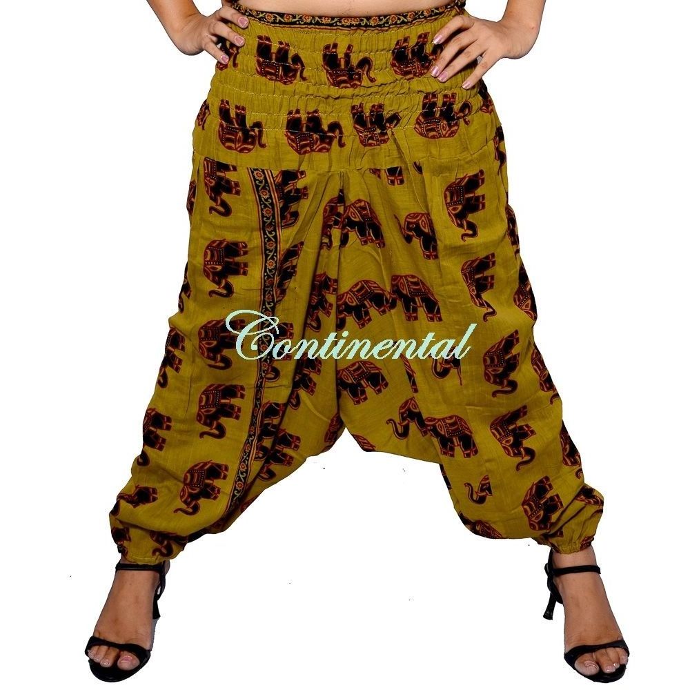 Harem Pant Elephant Unisex Harem Pants Baggy yoga cotton harem Afghani Aladdin boho hippie Pajama Trouser Ali Baba wholesale