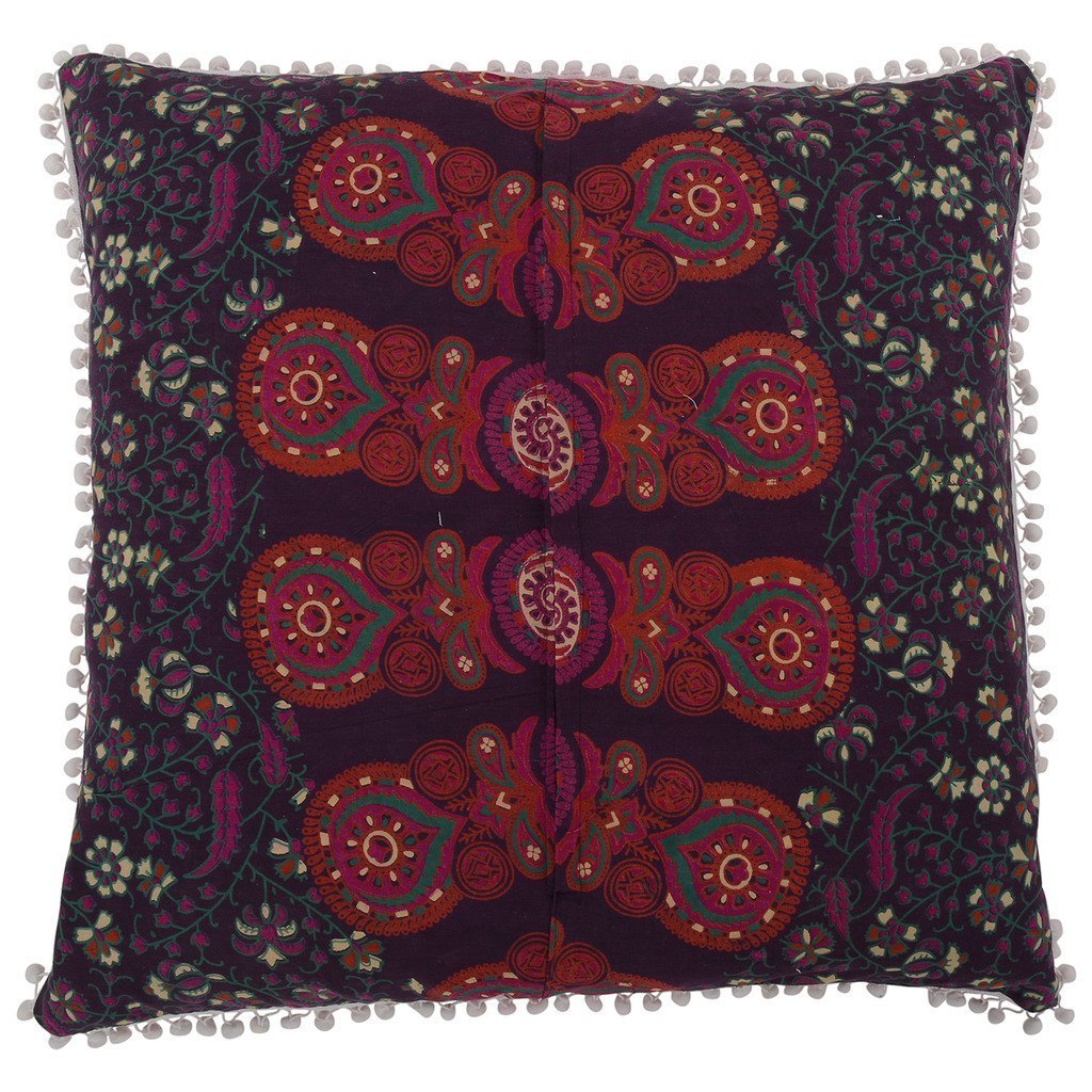 Large Square Cotton pom pom Shams Mandala Pillow cases Indian Bohemian Meditation Cushion Cover throw Home 26'' Decor art pillow