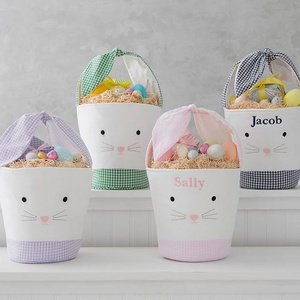 Tie Ear Bunny Bucket Canvas Wholesale Easter Baskets