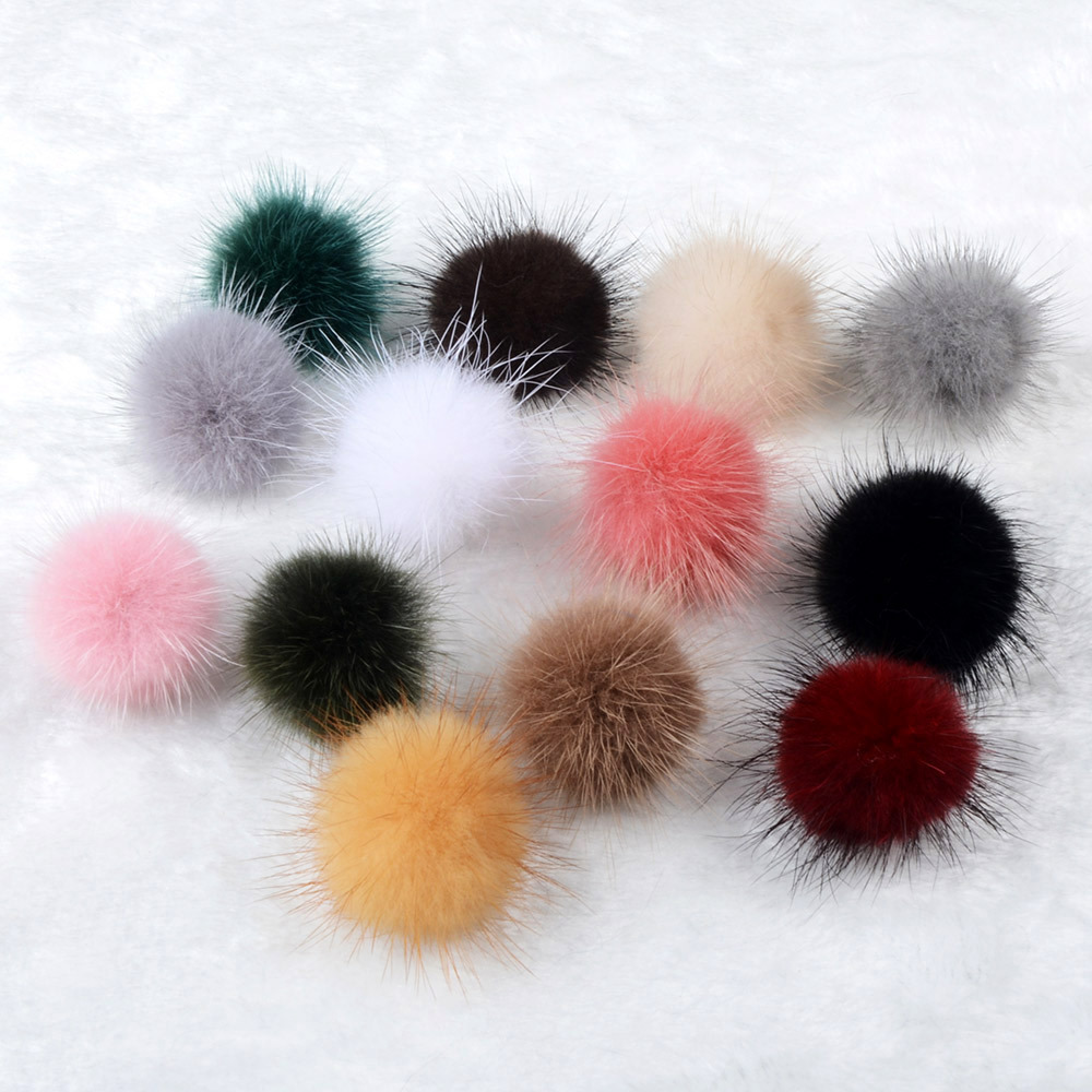 Candy Color 100% Real Mink Fur Earrings Pompom Ball Stud Earrings For Women Girl Wedding Engagement Banquet Jewelry