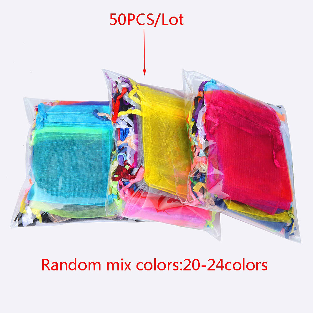 5x7cm Chanfar 24 Colors Jewelry Packaging Mini Organza Drawstring Bags