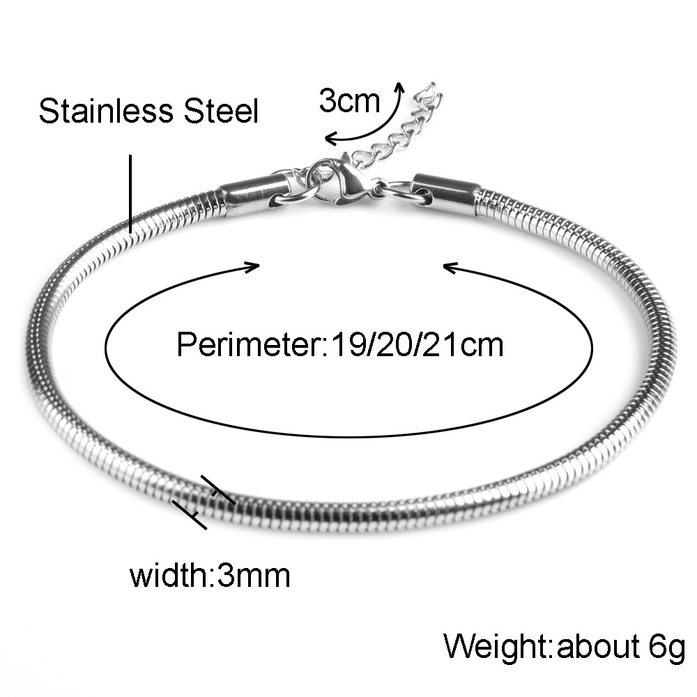 Wholesale Trendy High Quality Stainless Steel Snake Chain Women Bracelets Jewelry