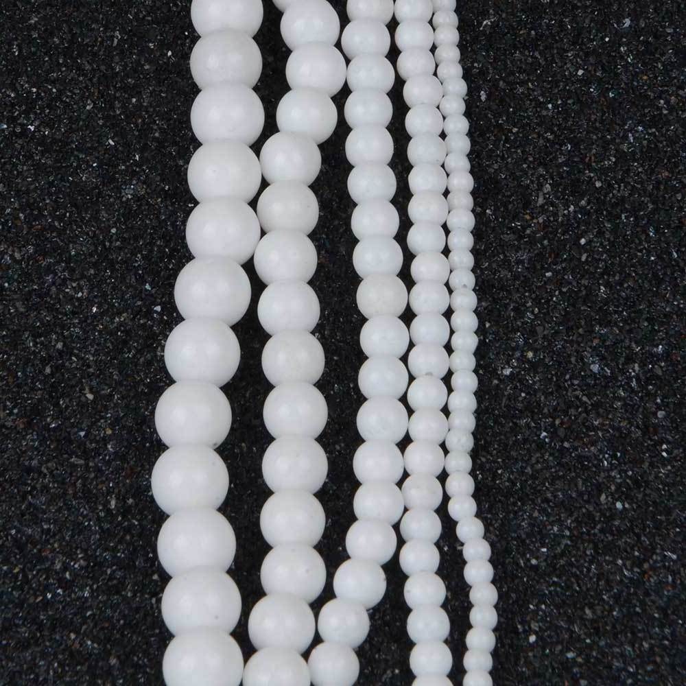 Natural Stone White Jade Beads