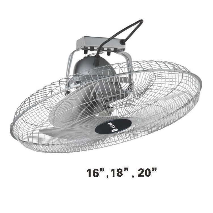 New design black hanging powerful specification small parts ceiling oscillating 18 inch price orbit retro metal wall mounted fan