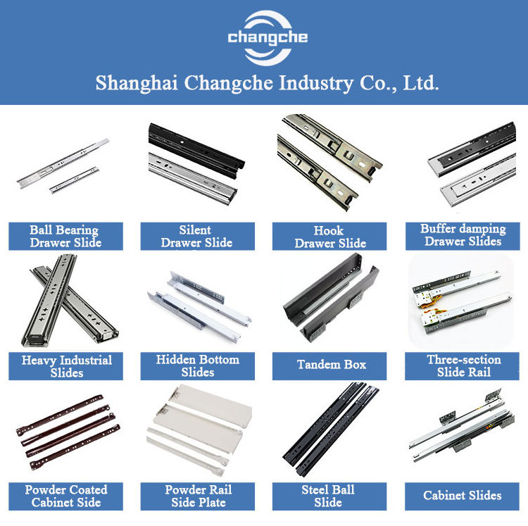 Self-Closing Type FGV Powder Coating Drawer Slide Metal Telescopic Drawer Slide Channel Euro Drawer Slide