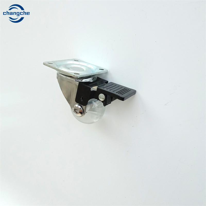 High Quality Furniture Caster 3 Inch Transparent Caster PU Gel Locking Caster Wheel