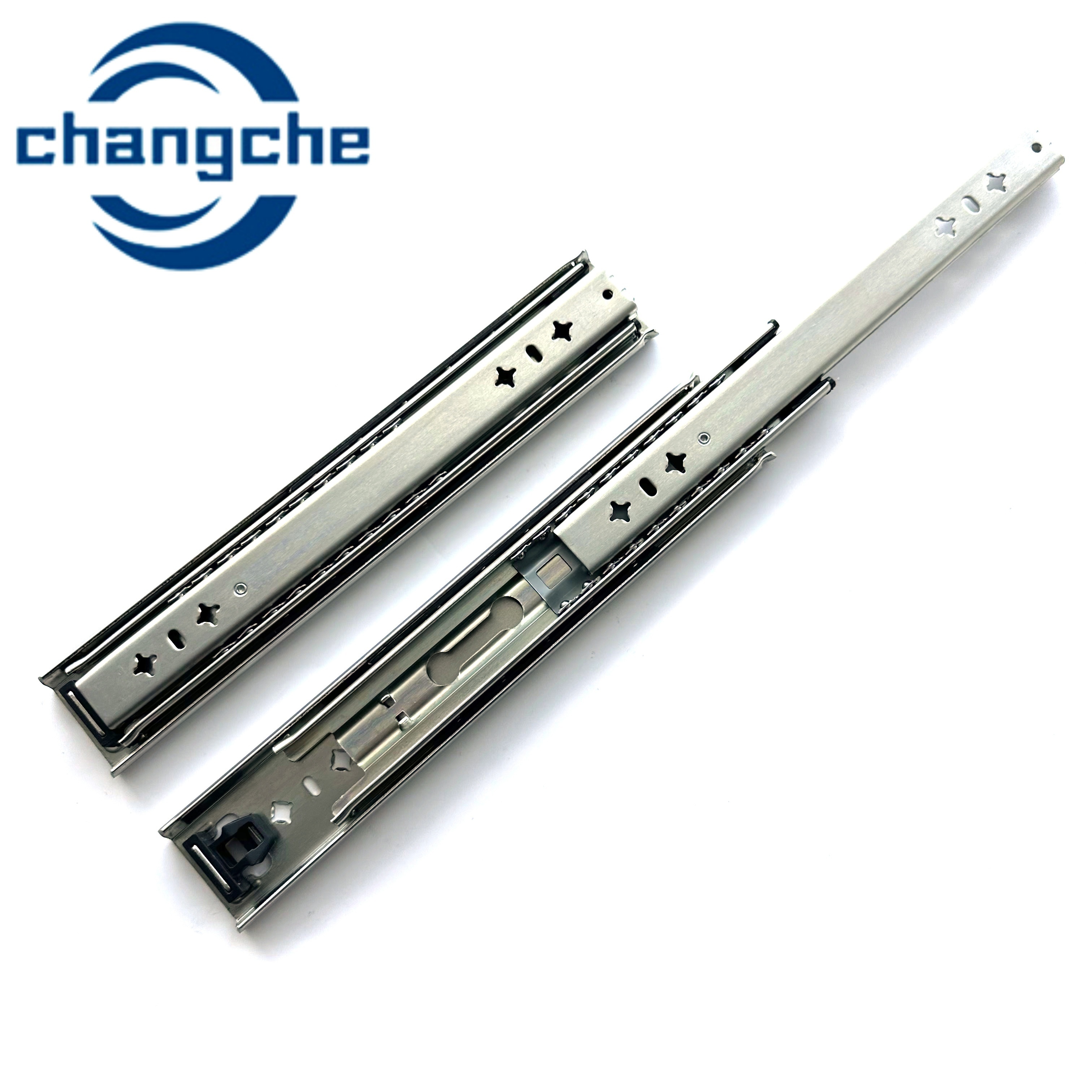 53mm Heavy Duty Soft Closing Full Extension lock handle Telescopic Channel Kitchen Cabinet Drawer Slides rail