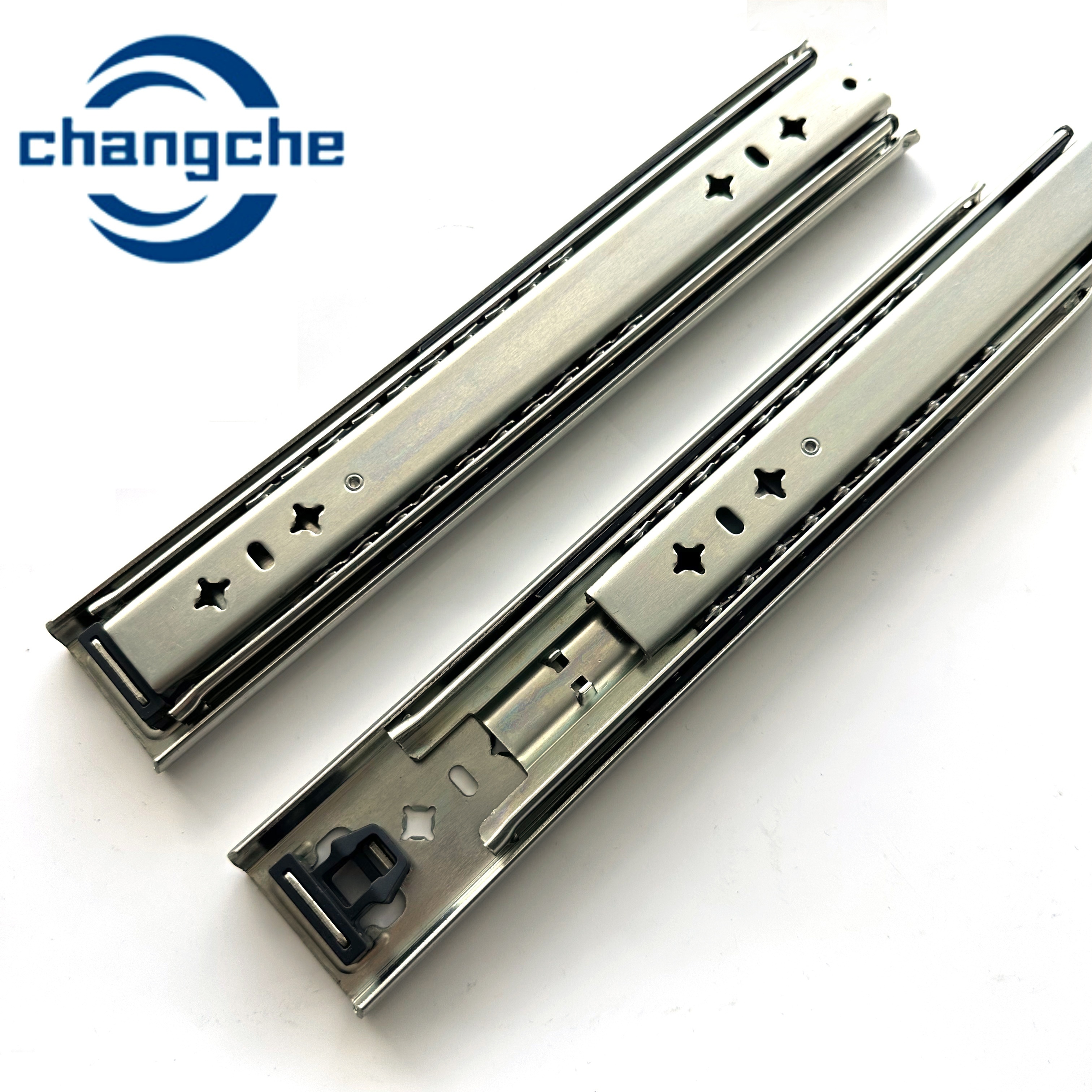 53mm Heavy Duty Soft Closing Full Extension lock handle Telescopic Channel Kitchen Cabinet Drawer Slides rail