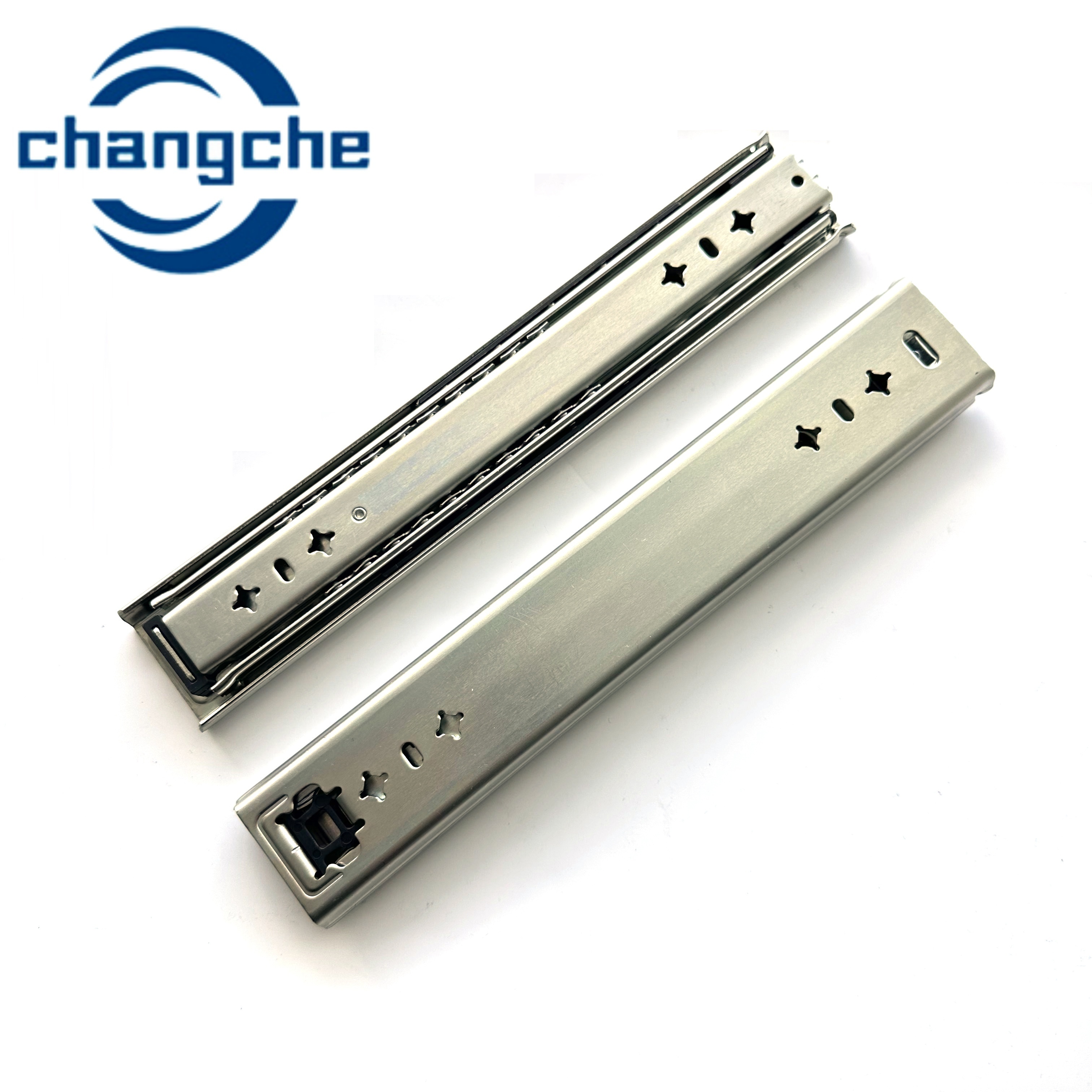 53mm Heavy Duty Soft Closing Full Extension lock handle Telescopic Channel Kitchen Cabinet Drawer Slides rail