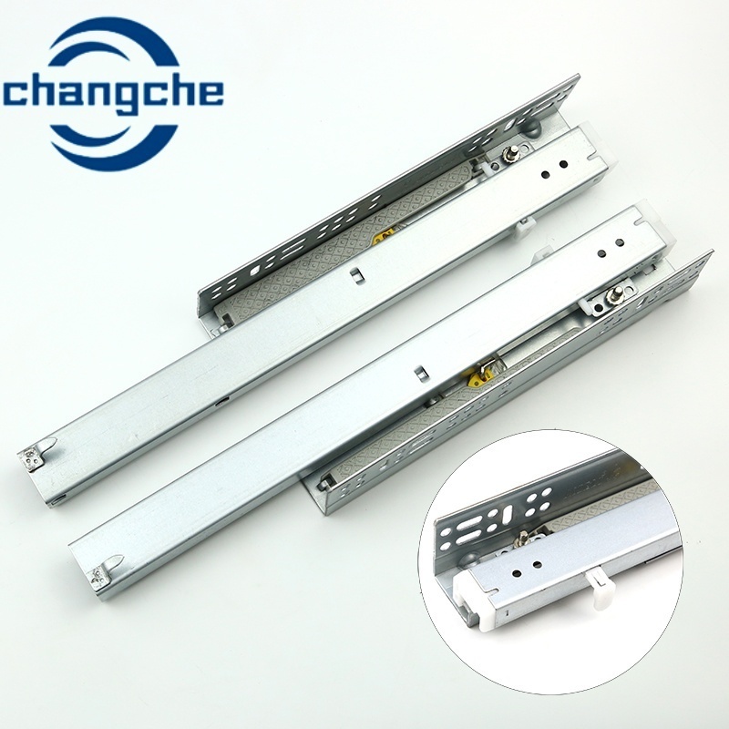 Furniture Hardware Factory Price Push To Open Hidden Cabinet Rail Undermount Soft Close Drawer Frameless Slide