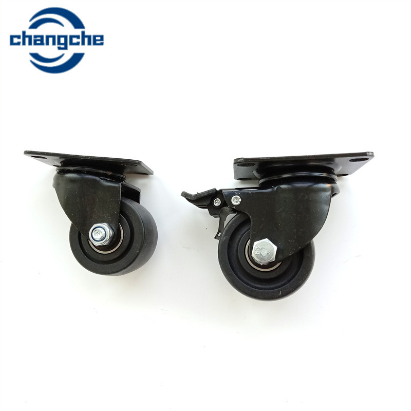 High-quality metal plate caster wheels with lock PVC PP 30 mm heavy duty industrial casters