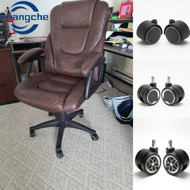 Office Chair Wheels Standard Stem Size - Black/Gray