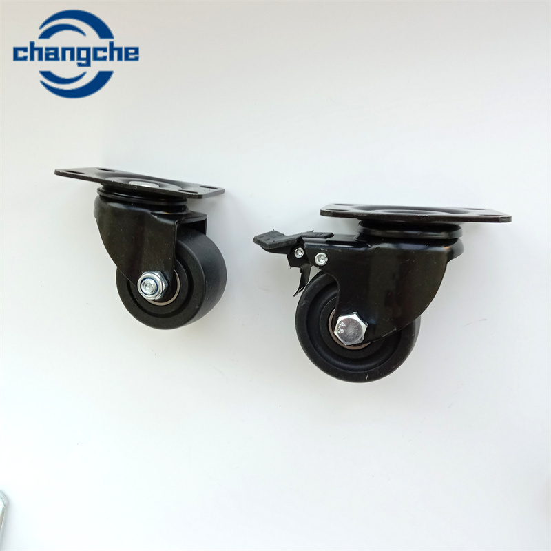 High-quality metal plate caster wheels with lock PVC PP 30 mm heavy duty industrial casters