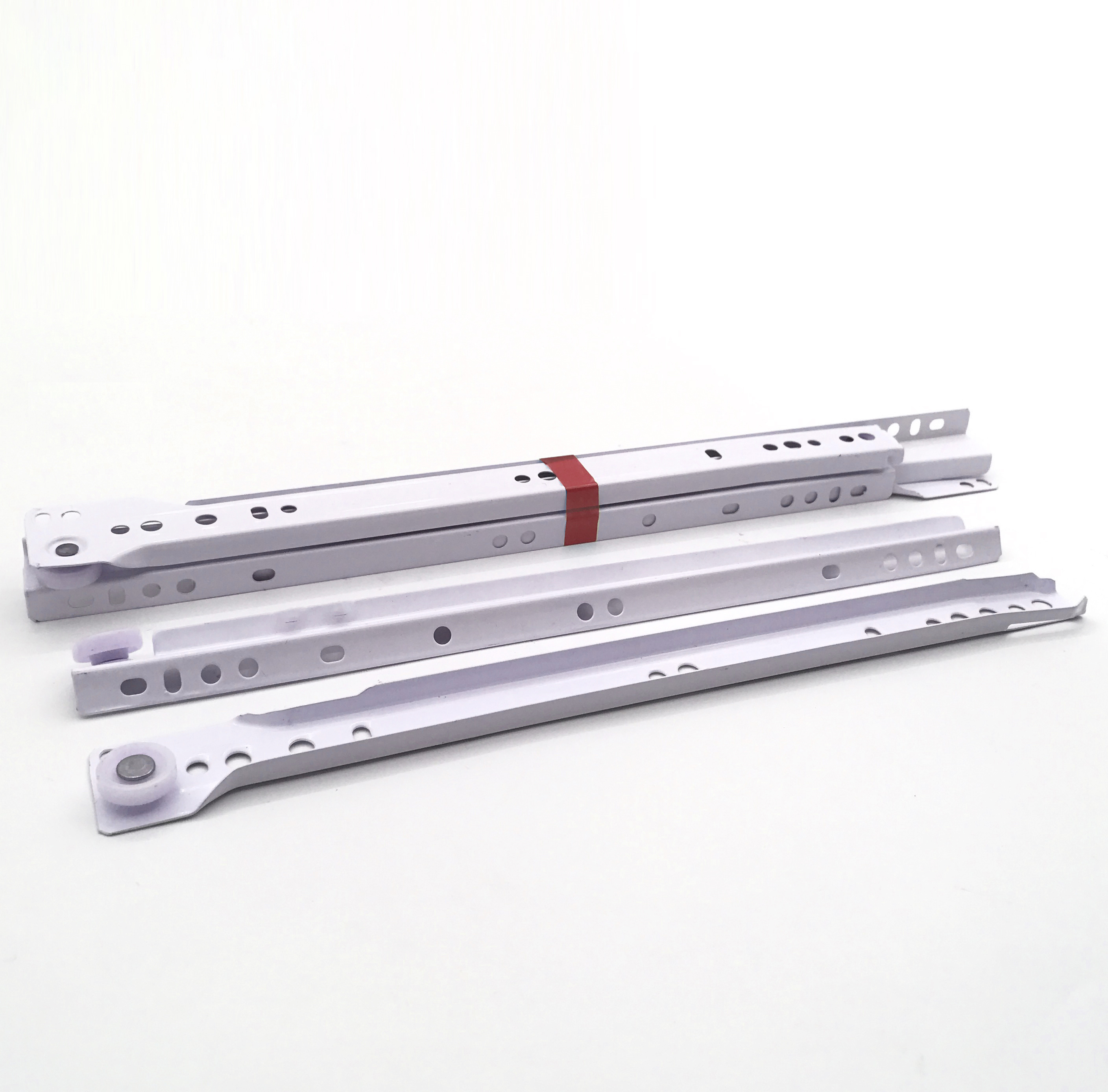 2024 Best Selling coated slide nylon wheel rails powder coated drawer slide bottom mount Roller drawer slides