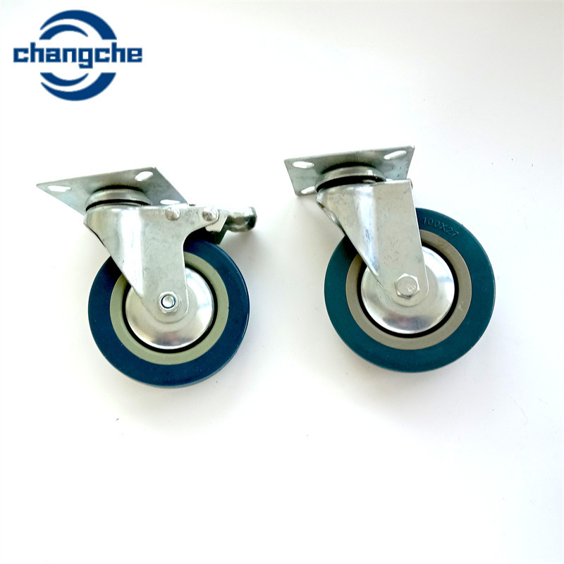 High-quality metal plate caster wheels with lock PVC PP 30 mm heavy duty industrial casters