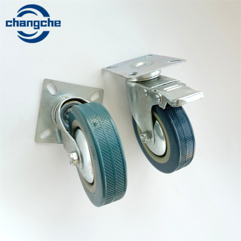 High-quality metal plate caster wheels with lock PVC PP 30 mm heavy duty industrial casters