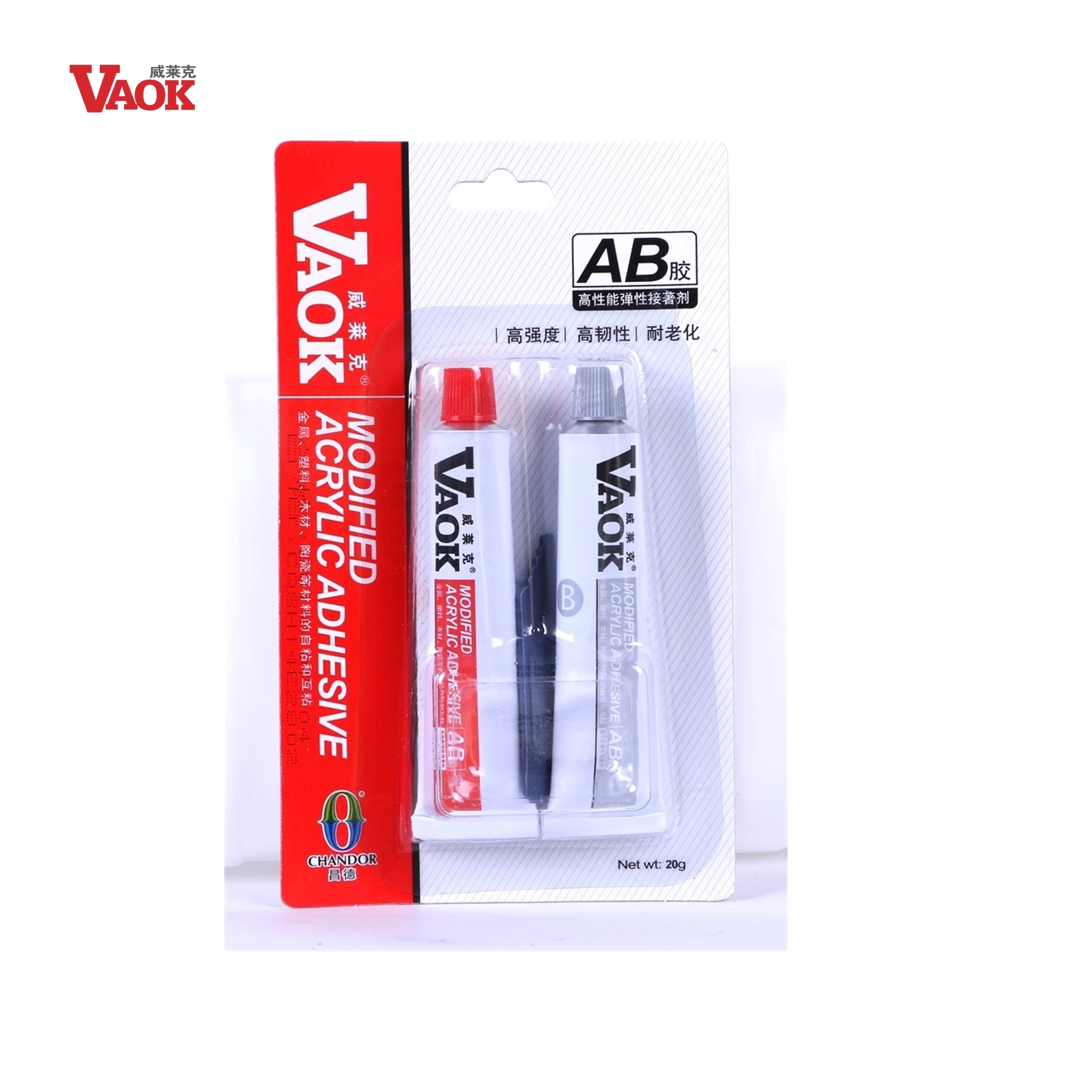 Wholesale VAOK 5 min fast cure 20g Acrylic AB glue  modified acrylic adhesive for metal plastic wood ceramics