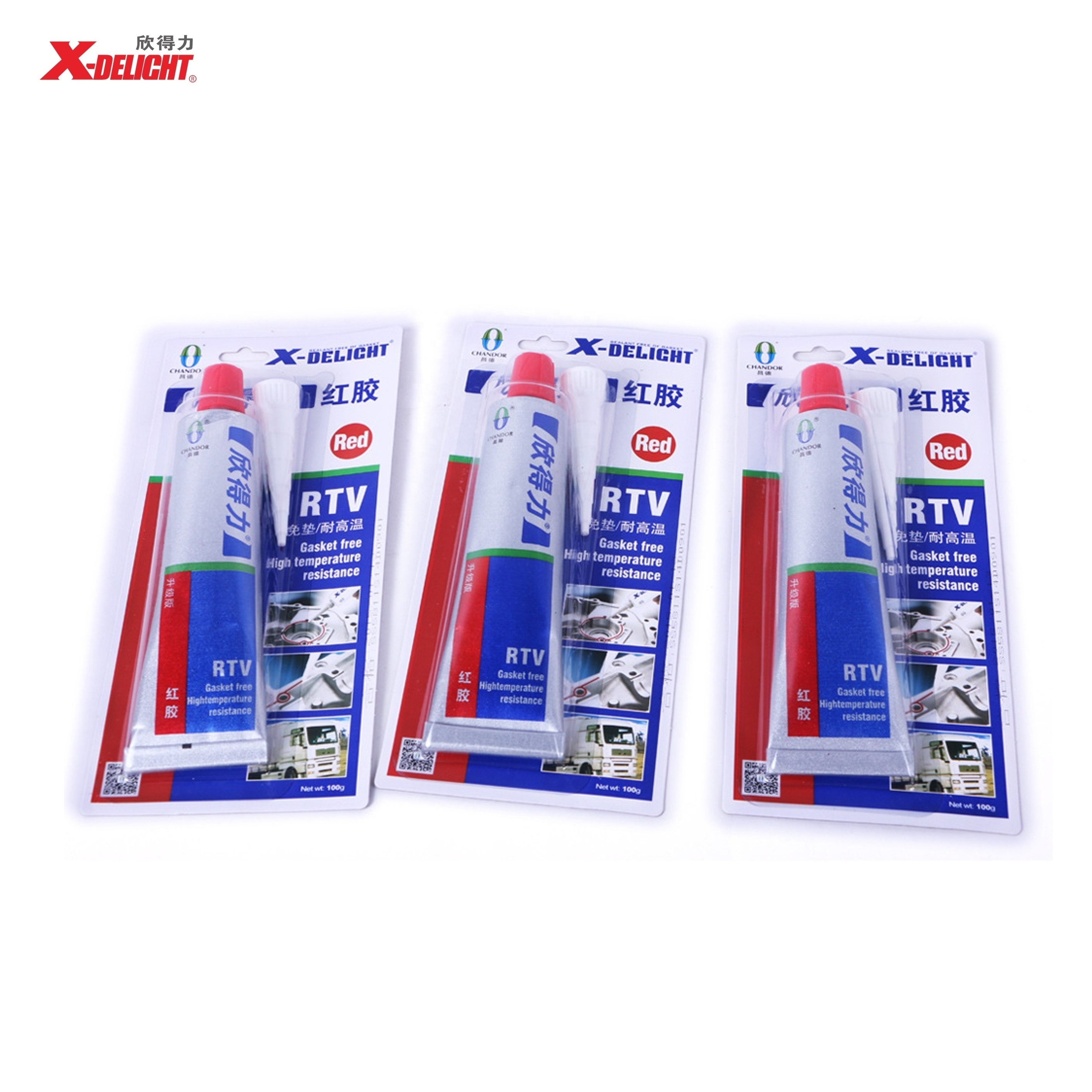 X-Delight  RED 55g  hi-temp  RTV Silicone gasket maker Sellador de silicona Gasket free sealant  for automobile