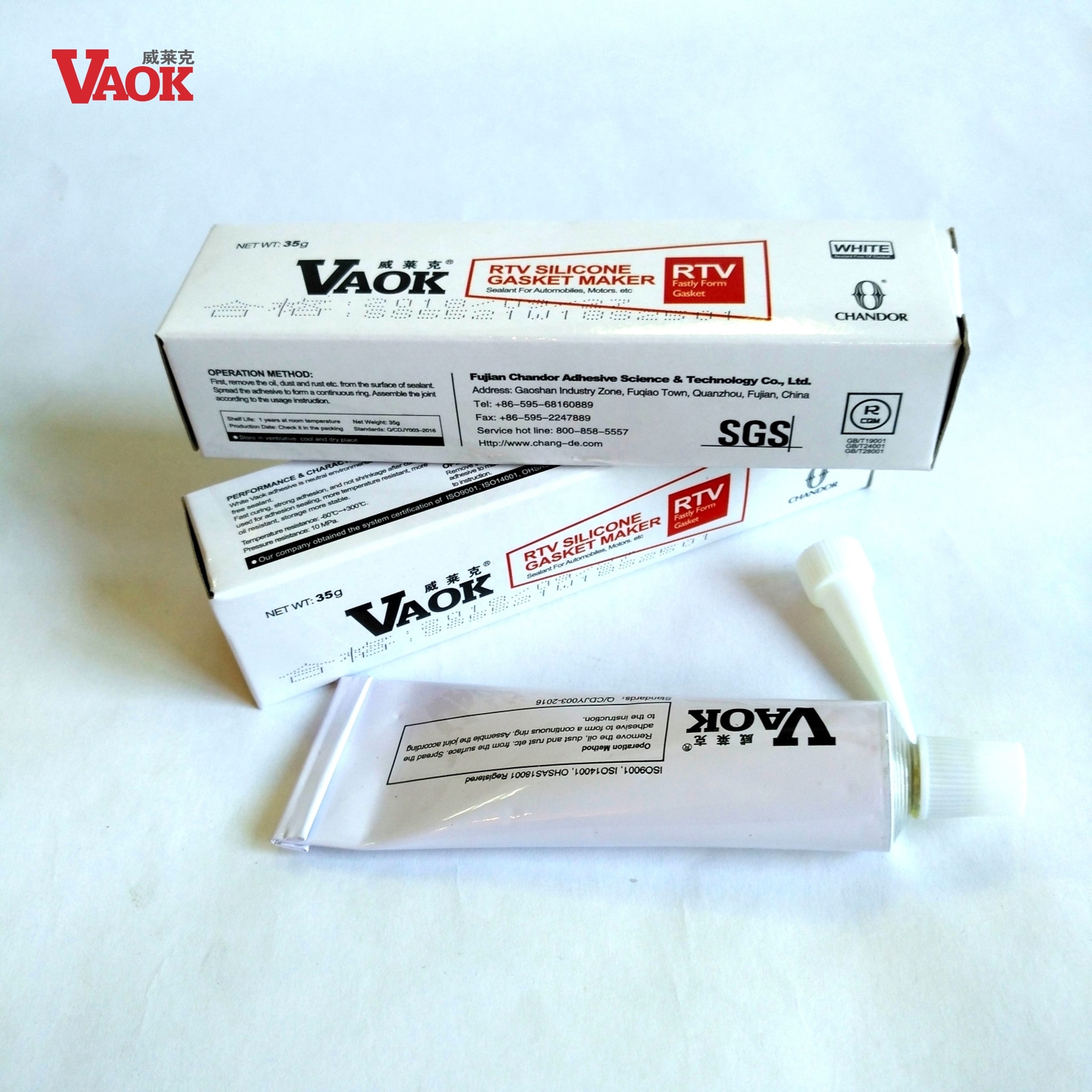 China Wholesale VAOK 35g   Automotive RTV Silicone flange sealant Gasket-free sealant Silver White