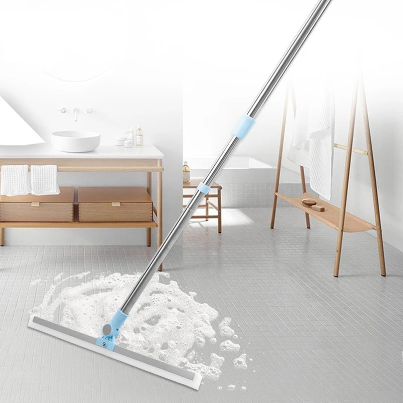 BBA159 Stainless Steel Silicone Scraper Broom Floor Squeegee Mop Multifunctional Floor Broom Wiper Home Bathroom Floor Wiper