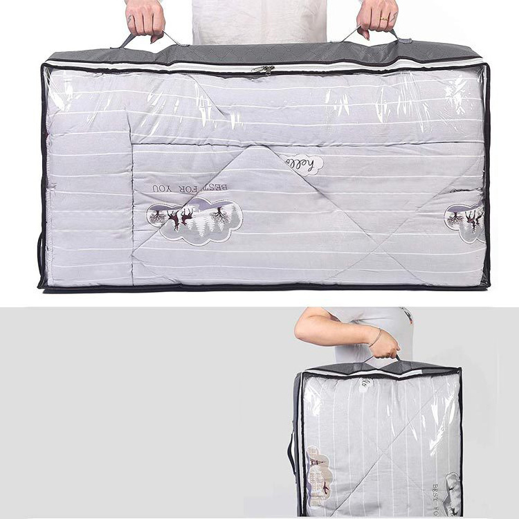 QL227 Non-woven Bed Bottom Storage Bag Quilt Clothing Sorting Box Folding Dustproof Dividers Underbed Storage Bag