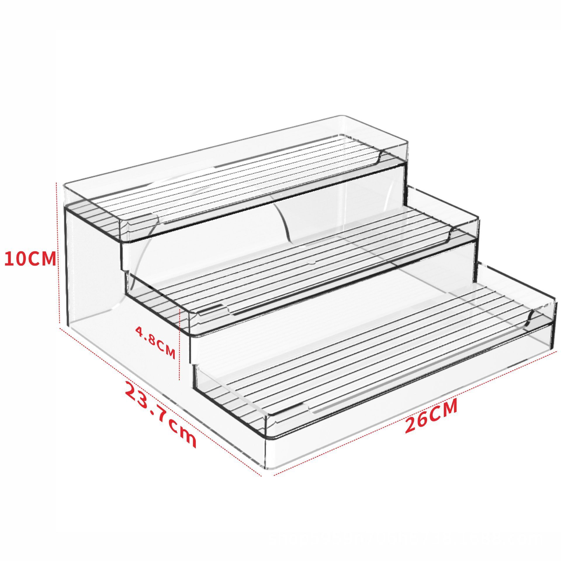 DS2283 Acrylic Seasoning Organizer for Cabinet 3 Tiered Pantry Organizer Shelves for Office Kitchen Spice Rack Organizer