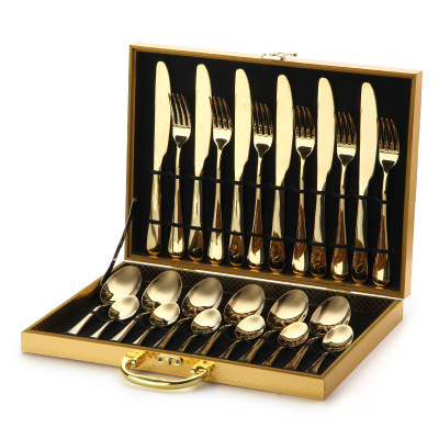 Z1300 Stainless Steel Luxury Flatware Set Dinner Set Tableware  Knife and Fork Spoon  Gift  Gold Plated  Cutlery  Set