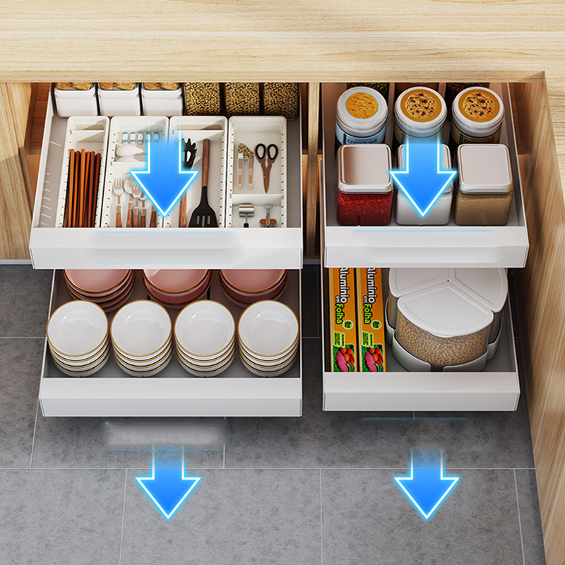 DS1974 Pull Out Drawers For Kitchen Cabinets Organizer Slide Out Shelves Pantry Shelf Pull Out Cabinet Organizer