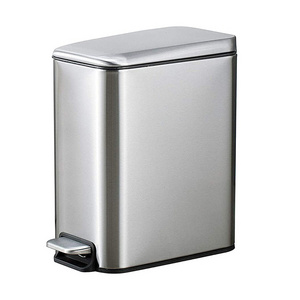 DS1395 5L/8L Kitchen Garbage Bin Removable Inner Waste Basket Dustbin Compact Stainless Steel Step Trash Can with Foot Pedal