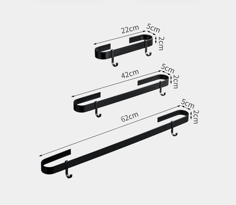 GG453 Aluminum Alloy Round Bottom Bathroom Slipper Holder Behind Door Toilet Shelf No Punching Wall Mounted Drain Towel Rack