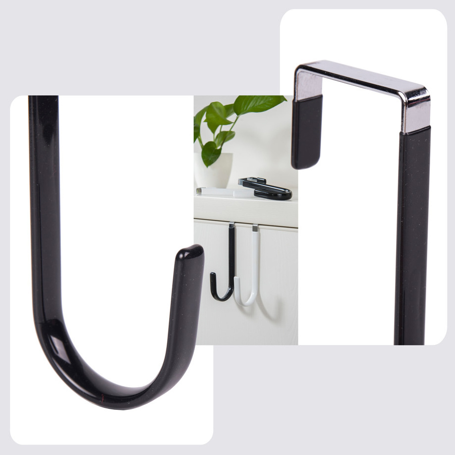 GG566 Strong Metal Stainless Steel Door Hanging Hooks Towel Cloth Single Cloth Hanger Hook Nailing free Door Storage hooks