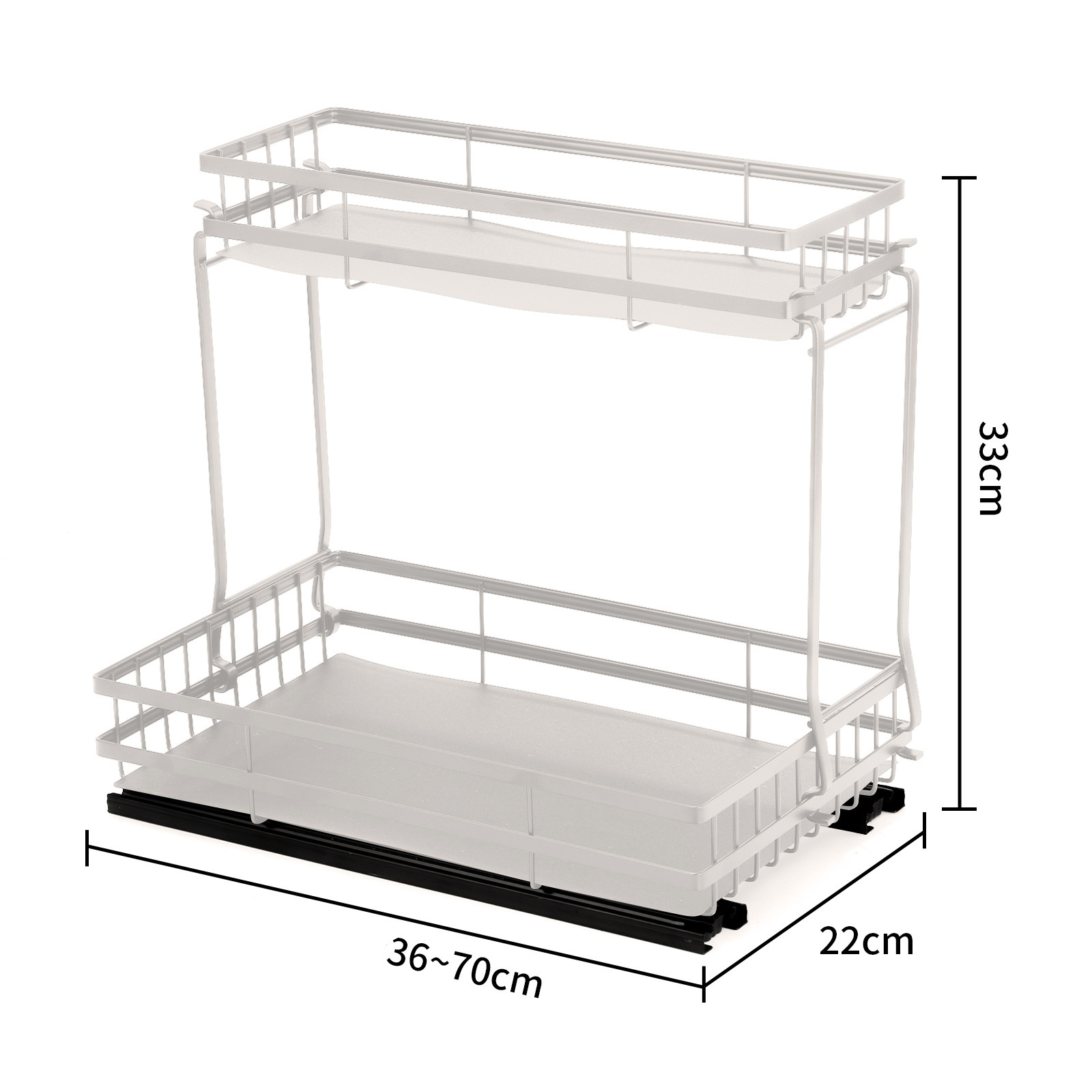 DS2154 2 Tier Slide Out Sink Shelf Cabinet Storage Shelves Pull Out Cabinet Bathroom Organizer Under Sink Organizers And Storage