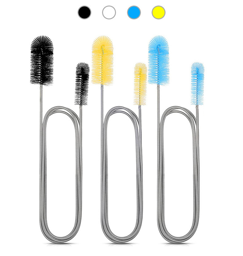 DS2370 Stainless Steel Double-Ended Hose Brush Pipe Cleaners Tube Straw Cleaning Brush U-Shape Flexible Drain Brush