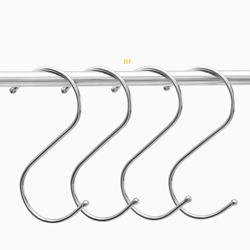 DS2884 Stainless Steel Metal Hangers Pan Pot Holder Rack Hooks Hanging Hooks for Kitchen Bathroom S Shaped Hooks