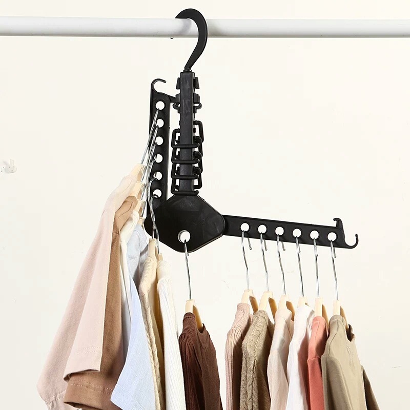 TXL460 Wholesale Foldable Clothes Hangers Closet Organizer Space Saving Hangers for Clothes Shirts Sweaters Coat Drying Rack