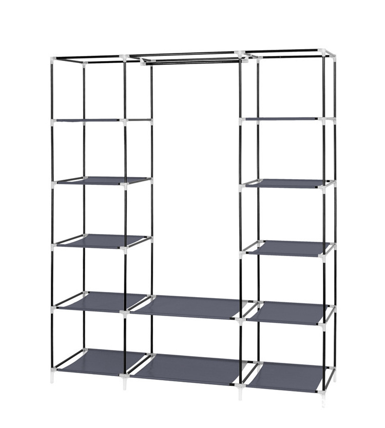 DS2869 Sturdy Large Wardrobe Closet Free Standing Clothes Rack Non-Woven Fabric Cover Portable Wardrobe Clothes Organizer