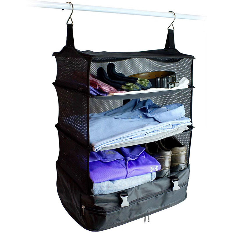 DS2316 Luggage Suitcase Organizer Hanging Packing Cubes Carry-On Closet for Travel Hanging Shelves  For Luggage