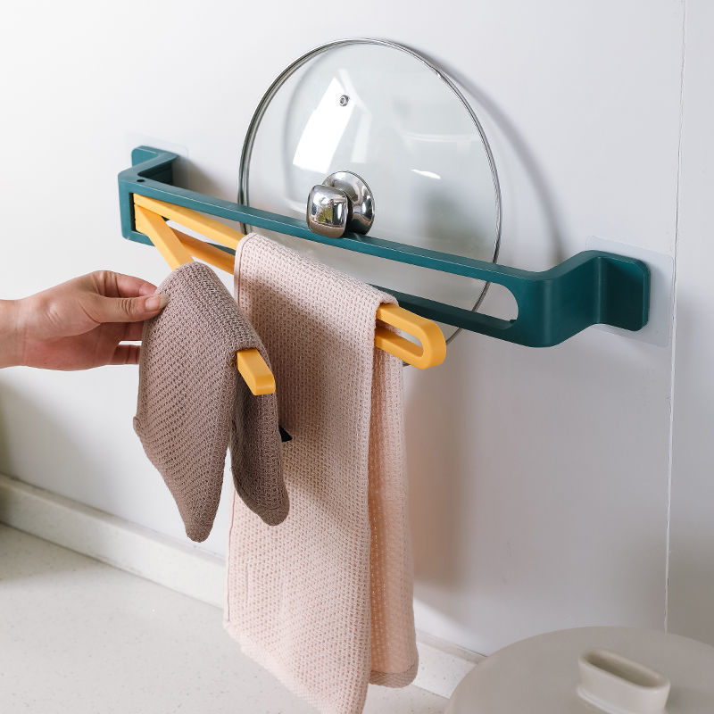 D2486 Creative Household 3 Poles Hooks Kitchen Towels Storage Organizer Home Portable Toilet Bathroom Wall Hanging Towel Rack