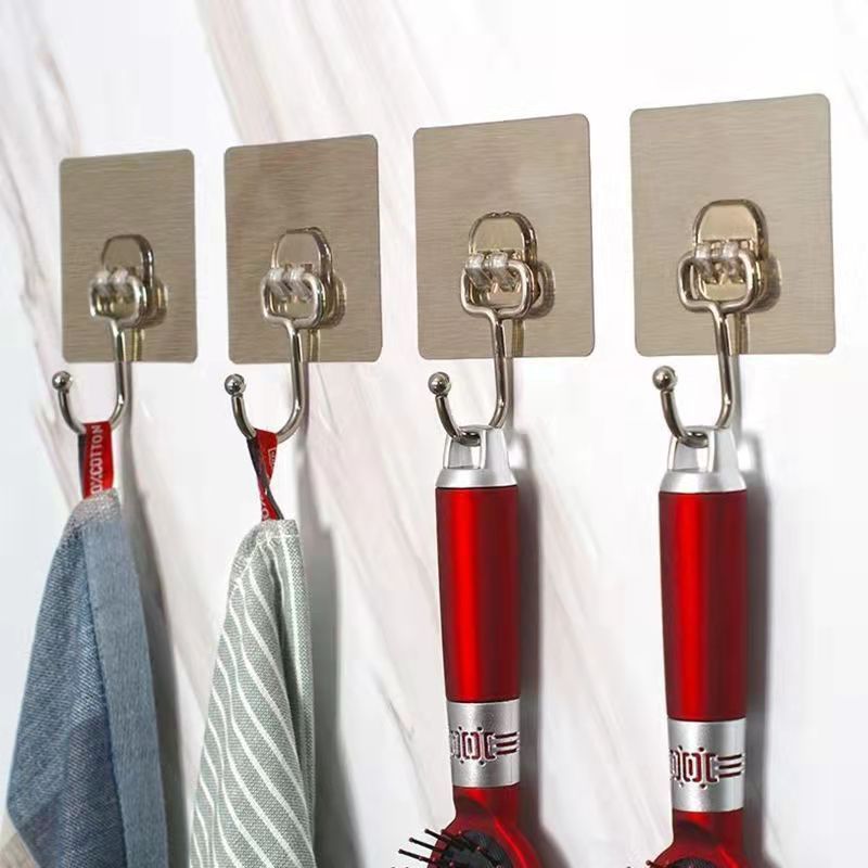 DS2838 Heavy Duty Adhesive Towel Hooks Stick Self Adhesive Hooks Towel Holder Wall Hangers Stainless Steel Sticky Hooks