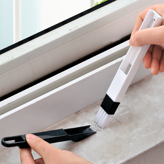 DS1588 2 in 1 Multipurpose Window Groove Cleaning Brush Window Groove Computer Keyboard Dust Brush Window Cleaner