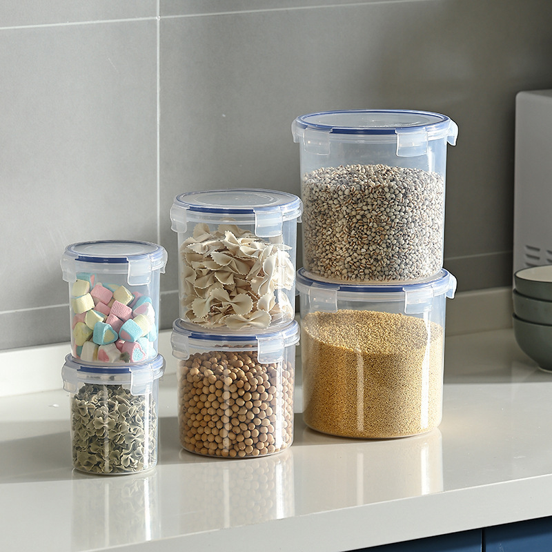 DS2266 Plastic Food Storage Containers with Airtight Lids Airtight Snap Lock Storage Jars Overnight Oats Container with Lid