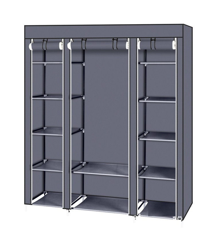 DS2869 Sturdy Large Wardrobe Closet Free Standing Clothes Rack Non-Woven Fabric Cover Portable Wardrobe Clothes Organizer