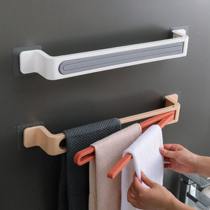 D2486 Creative Household 3 Poles Hooks Kitchen Towels Storage Organizer Home Portable Toilet Bathroom Wall Hanging Towel Rack