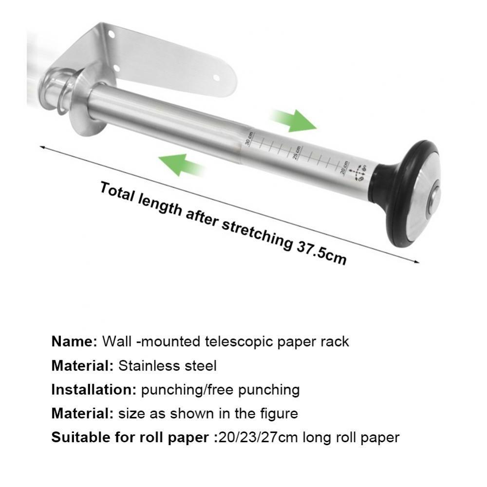 DS1398 Stainless Steel Paper Towel Rack Under Cabinet Self Adhesive Towel Holders Wall Mount Retractable Paper Towel Holder