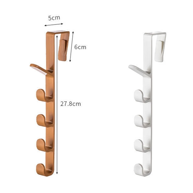 DS1601 Bedroom Door Hanger Clothes Hanging Rack Plastic Rails Hooks Shelf 5 Layers Over the Door Organizer and Hook Hanger