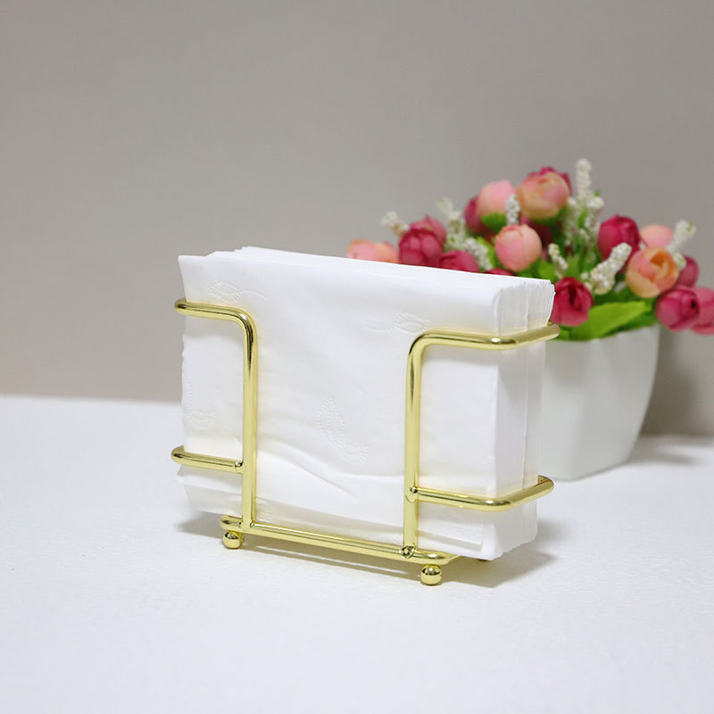 GG477 Nordic Vertical Iron Paper Towel Rack Square Napkin Holder Restaurant Hotel Metal Desktop Board Paper Storage Rack