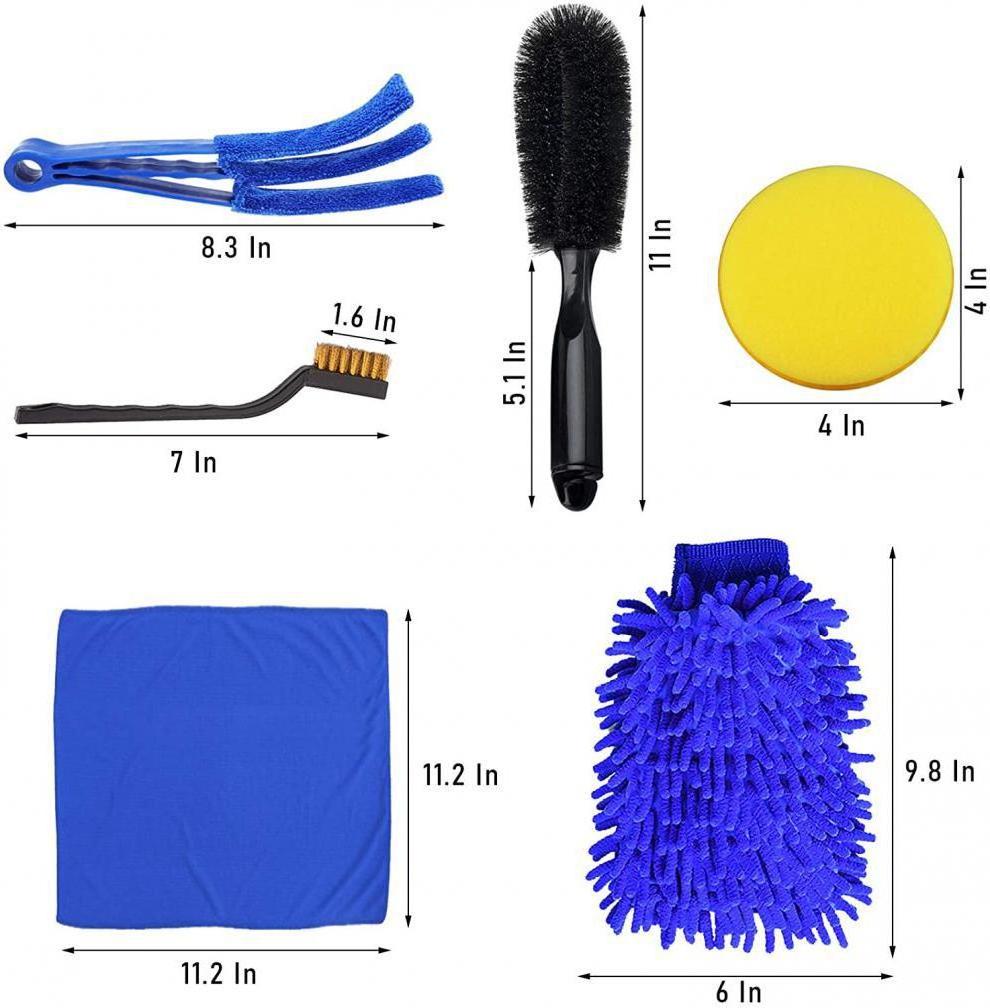 DS2477 Car Wheel Tire Gap Cleaning Brush Set Wash Mitt Drill Wire  Brush Polishing Pads 15PCS Car Detailing Brush Kit