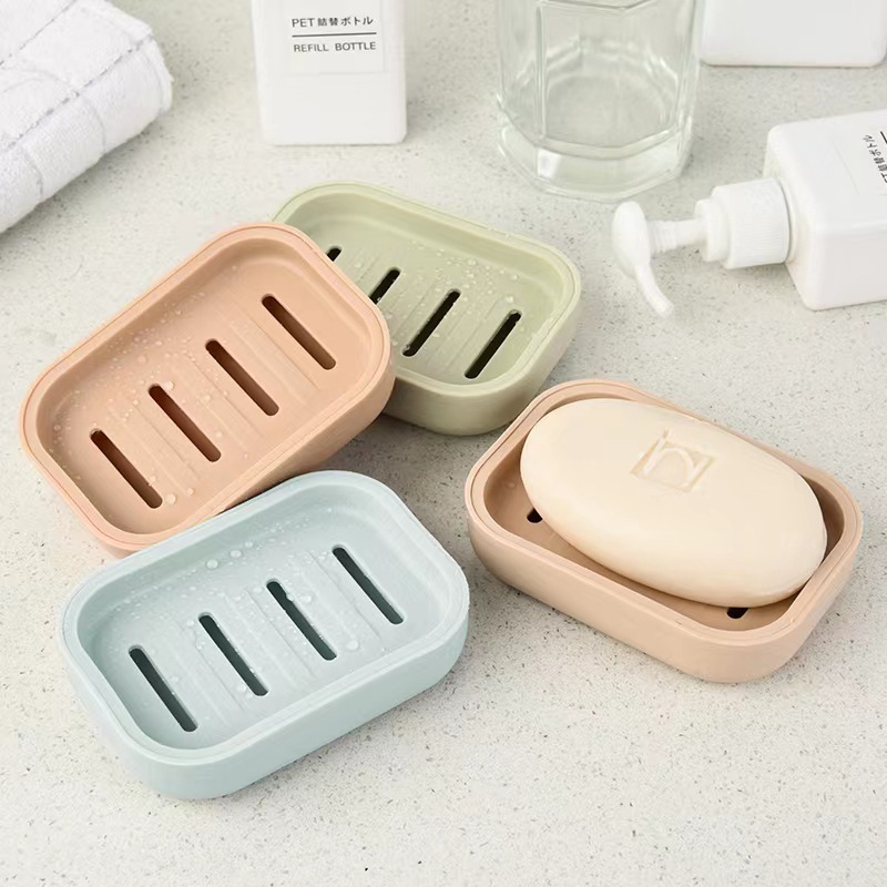 DS2776 Double Layer Draining Soap Holder for Shower Bathroom Kitchen Soap Container Box Bar Plastic Soap Dish