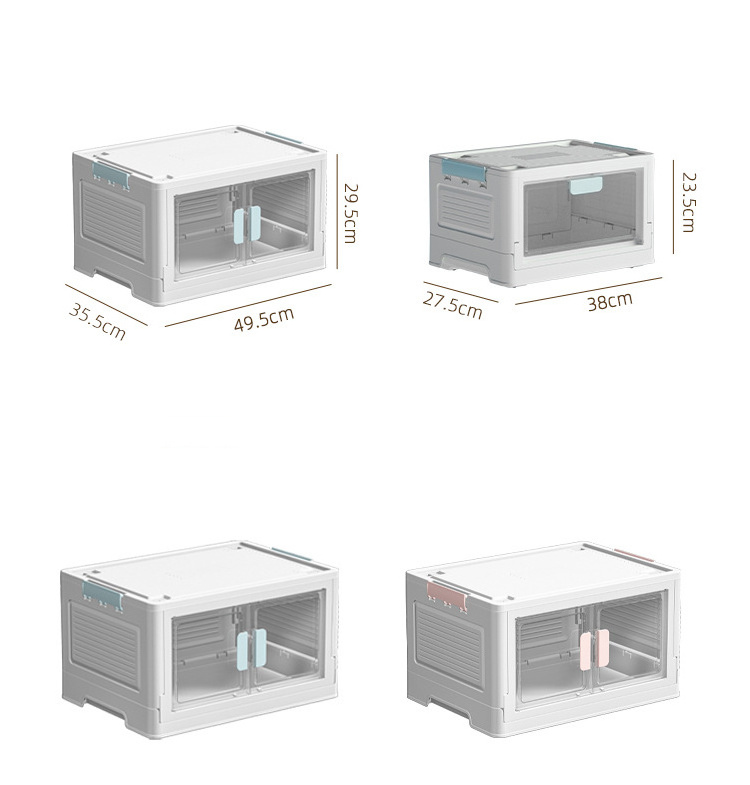 DS2514 Closet Organizers Plastic Foldable Folding Box Trunk Car Organizer Collapsible Stackable Storage Bins with Lids